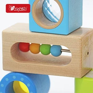 Non-Toxic early learning wooden sensory blocks for baby & toddler W13D449