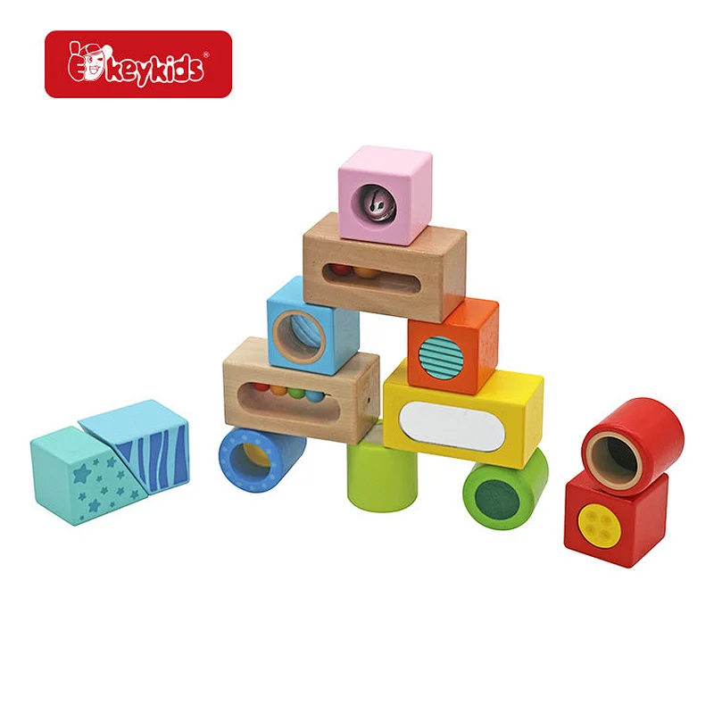 Non-Toxic early learning wooden sensory blocks for baby & toddler W13D449